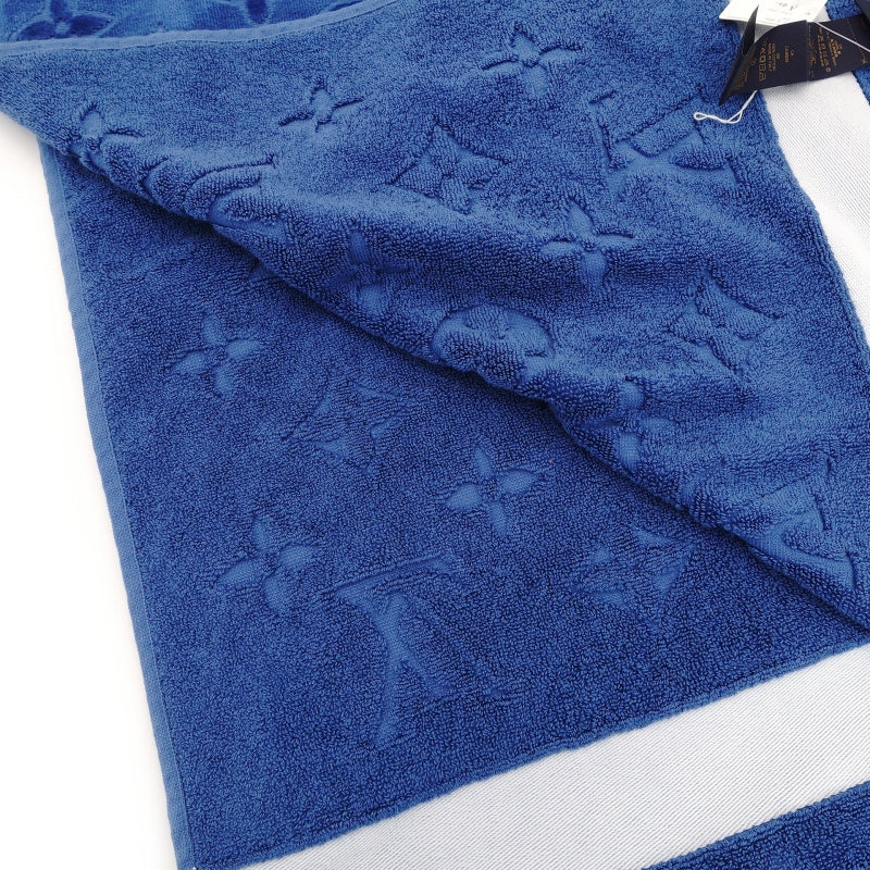LOUIS VUITTON Oversized Bath Towel Cotton Blue R94008 Beach Towel Blue 7-9-295