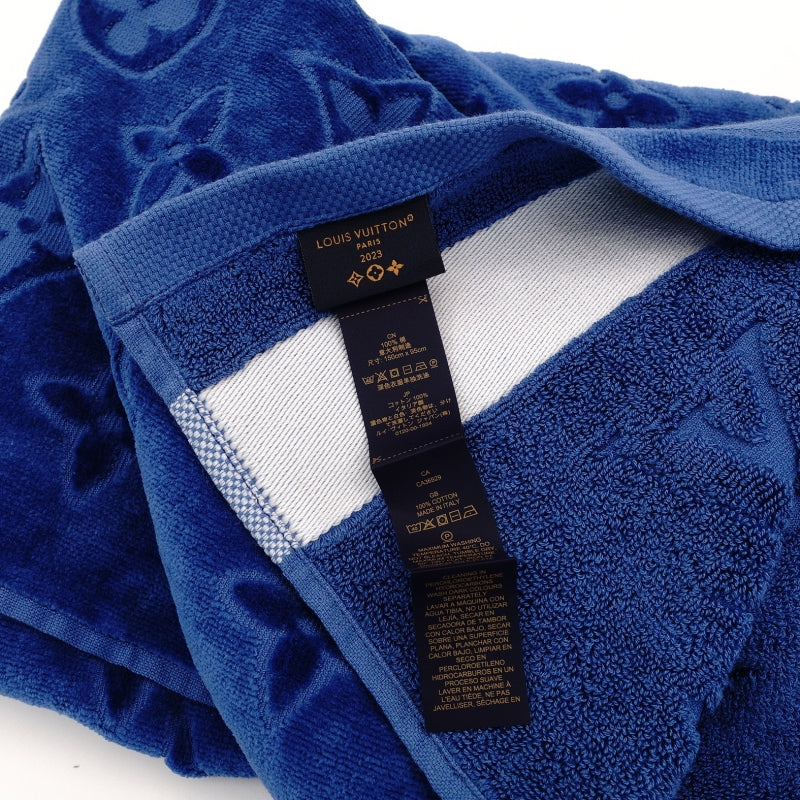 LOUIS VUITTON Oversized Bath Towel Cotton Blue R94008 Beach Towel Blue 7-9-295