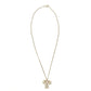CHANEL Coco Mark Necklace Ribbon Gold Rhinestone CC Logo 7-9-308