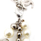 CHANEL Bracelet with CC Logo, Fake Pearls, Silver, With Box 7-9-309