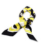Bottega Veneta Scarf 100% Silk Black × Yellow × White Stole 7-9-311