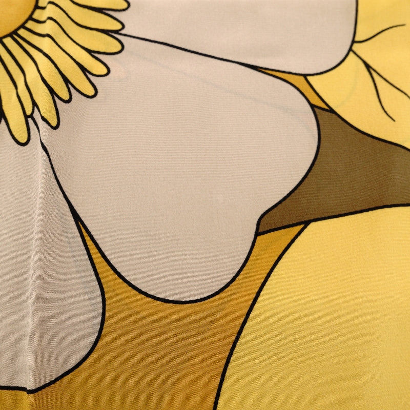 Saint Laurent Scarf 35.4" x 35.4" 100% Silk Mustard Yellow Stole 7-9-332