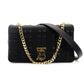 Burberry TB Logo Chain Shoulder Bag Black Leather Crossbody 7-9-377