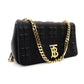 Burberry TB Logo Chain Shoulder Bag Black Leather Crossbody 7-9-377