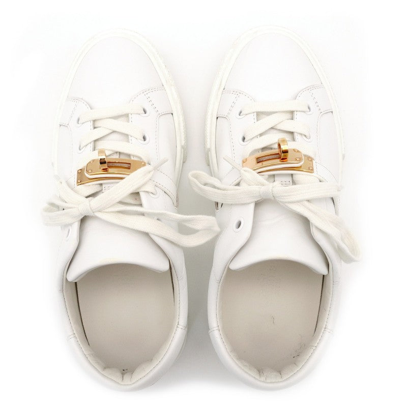 Hermès Day Low-Cut Sneakers Kelly Hardware Leather White Size 36 White Approx. 9.1"–9.3" 7-9-427