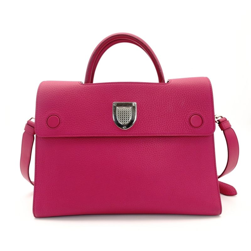 DIOR EVER Handbag Pink 2-Way Crossbody Leather 7-9-433