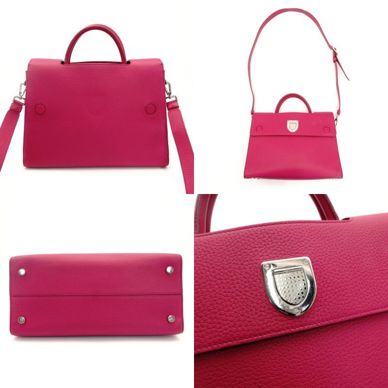 DIOR EVER Handbag Pink 2-Way Crossbody Leather 7-9-433