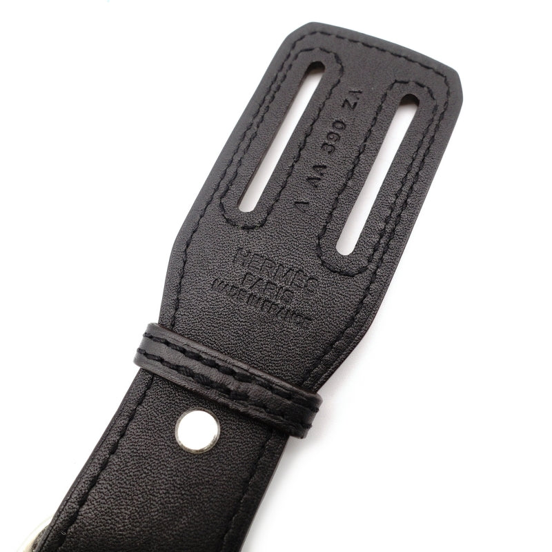 HERMES Key Holder Black Key Charm Leather Black Excellent Condition A-Stamped Men's 7-9-444