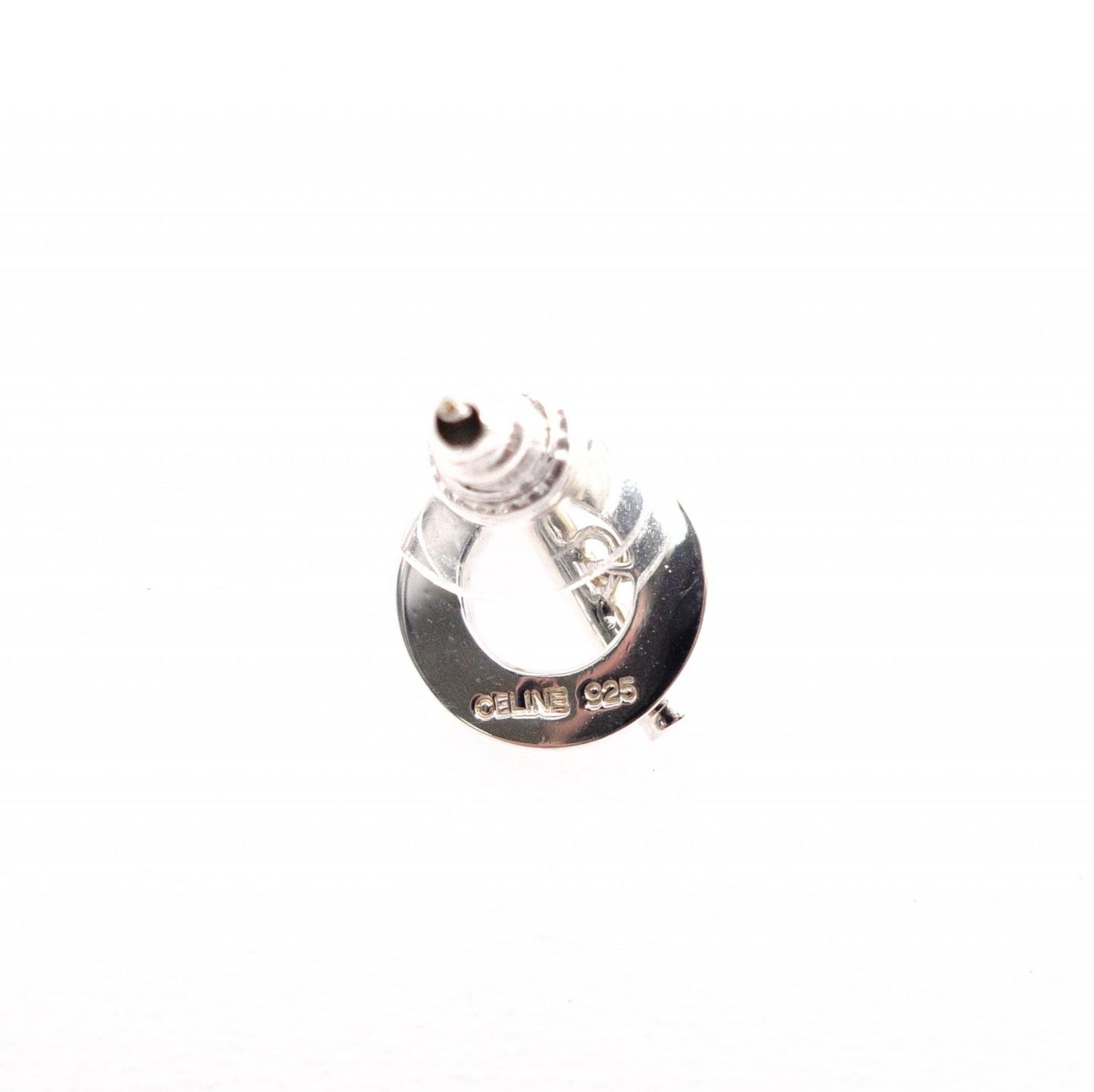 CELINE Earrings, 925 Sterling Silver, Silver Logo, Circle