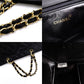 CHANEL Matelassé Shoulder Bag Leather Black Chain Gold Hardware