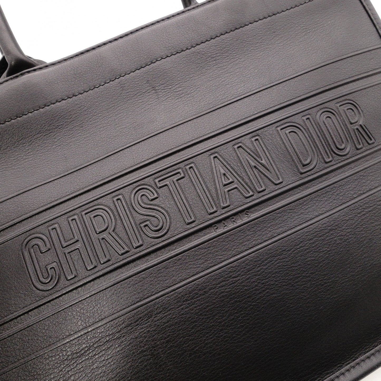 DIOR Book Tote Medium Tote Bag, Leather, Black, CD Logo