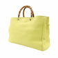GUCCI Bamboo Shopper Large Tote Bag Yellow Leather 2-Way Yellow Shoulder 7-10-447