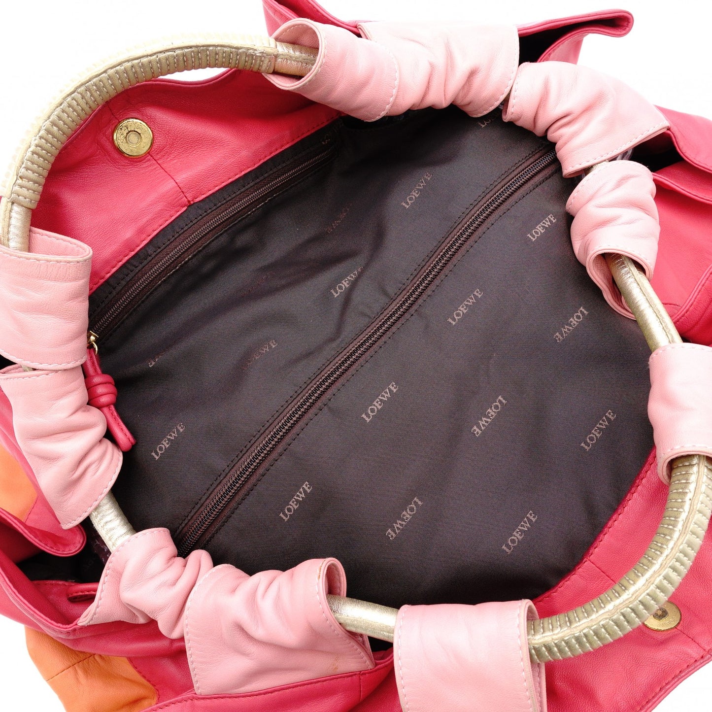 LOEWE Nappa Aire Shoulder Bag Leather Pink Bicolor