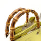 GUCCI Bamboo Shopper Large Tote Bag Yellow Leather 2-Way Yellow Shoulder 7-10-447