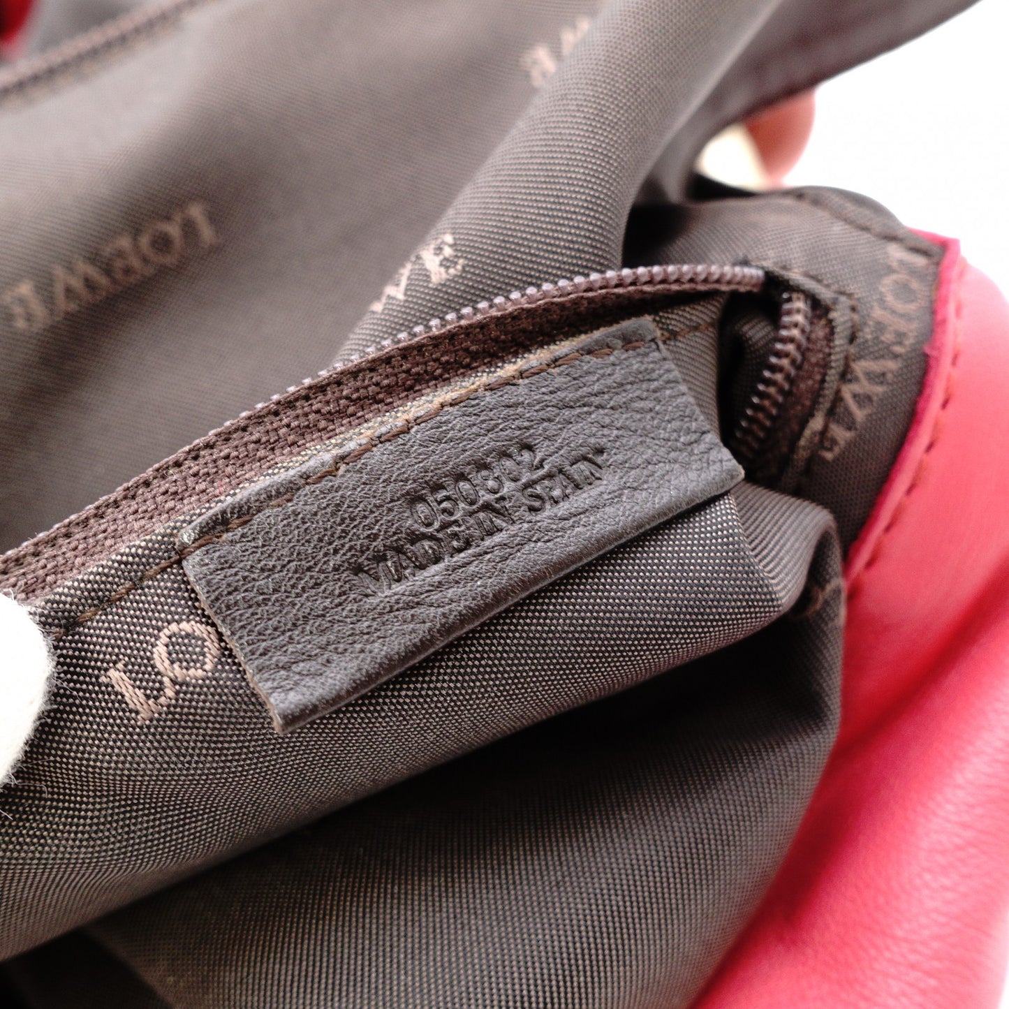 LOEWE Nappa Aire Shoulder Bag Leather Pink Bicolor