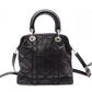 Christian Dior Granville Handbag, Leather, Black, 2-Way, Silver Hardware