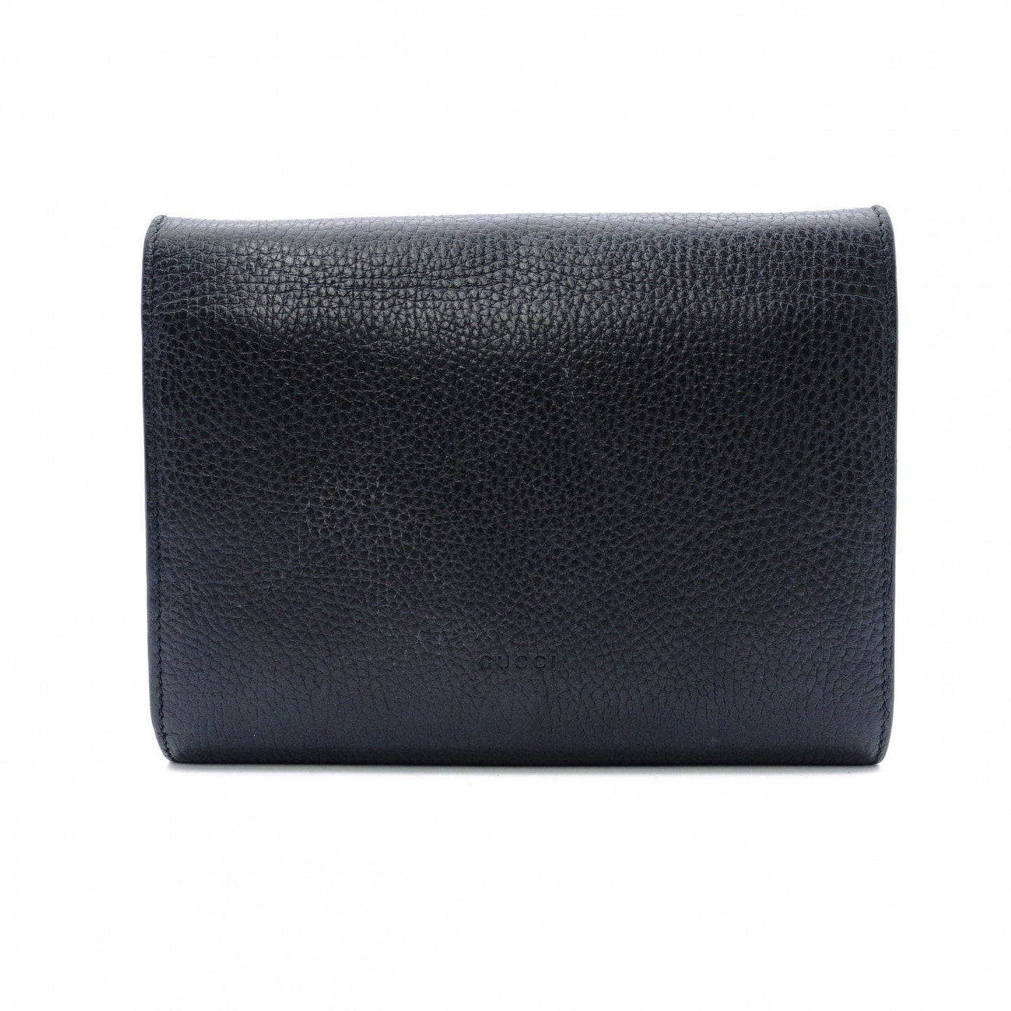 GUCCI Duo Nysos Shoulder Bag Leather Black Chain