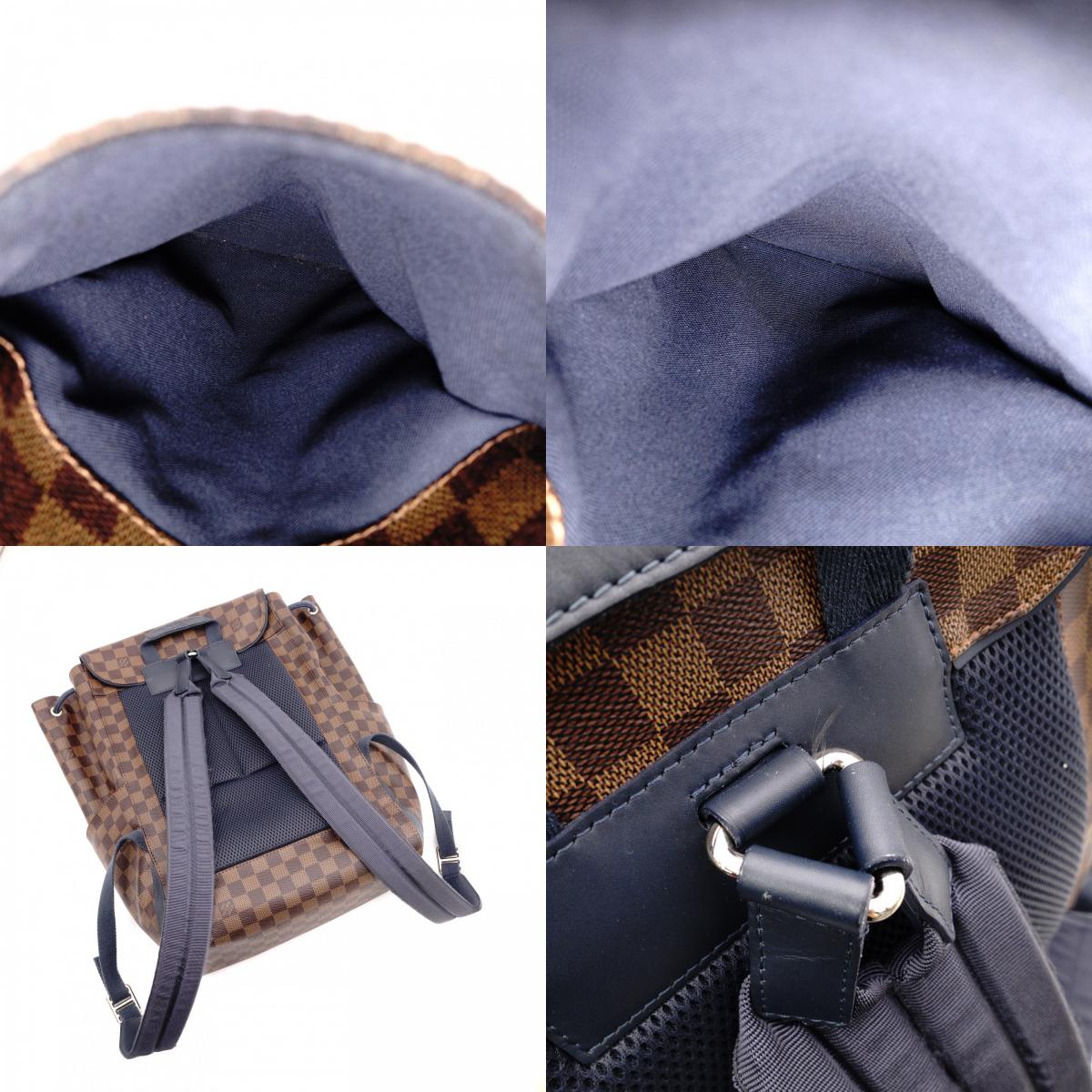 LOUIS VUITTON Runner Backpack, Damier, Leather and PVC, Brown, Men's