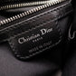 Christian Dior Granville Handbag, Leather, Black, 2-Way, Silver Hardware