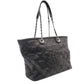 CHANEL Matelassé Coco Mark Caviar Skin Tote Bag Black Silver Hardware Shoulder 7-10-684