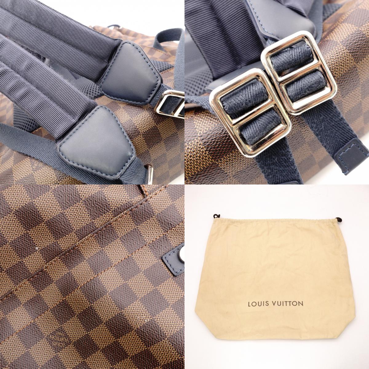 LOUIS VUITTON Runner Backpack, Damier, Leather and PVC, Brown, Men's