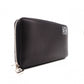 LOEWE Anagram Coin Purse, Leather, Black, White Logo, Silver Hardware