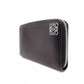 LOEWE Anagram Coin Purse, Leather, Black, White Logo, Silver Hardware