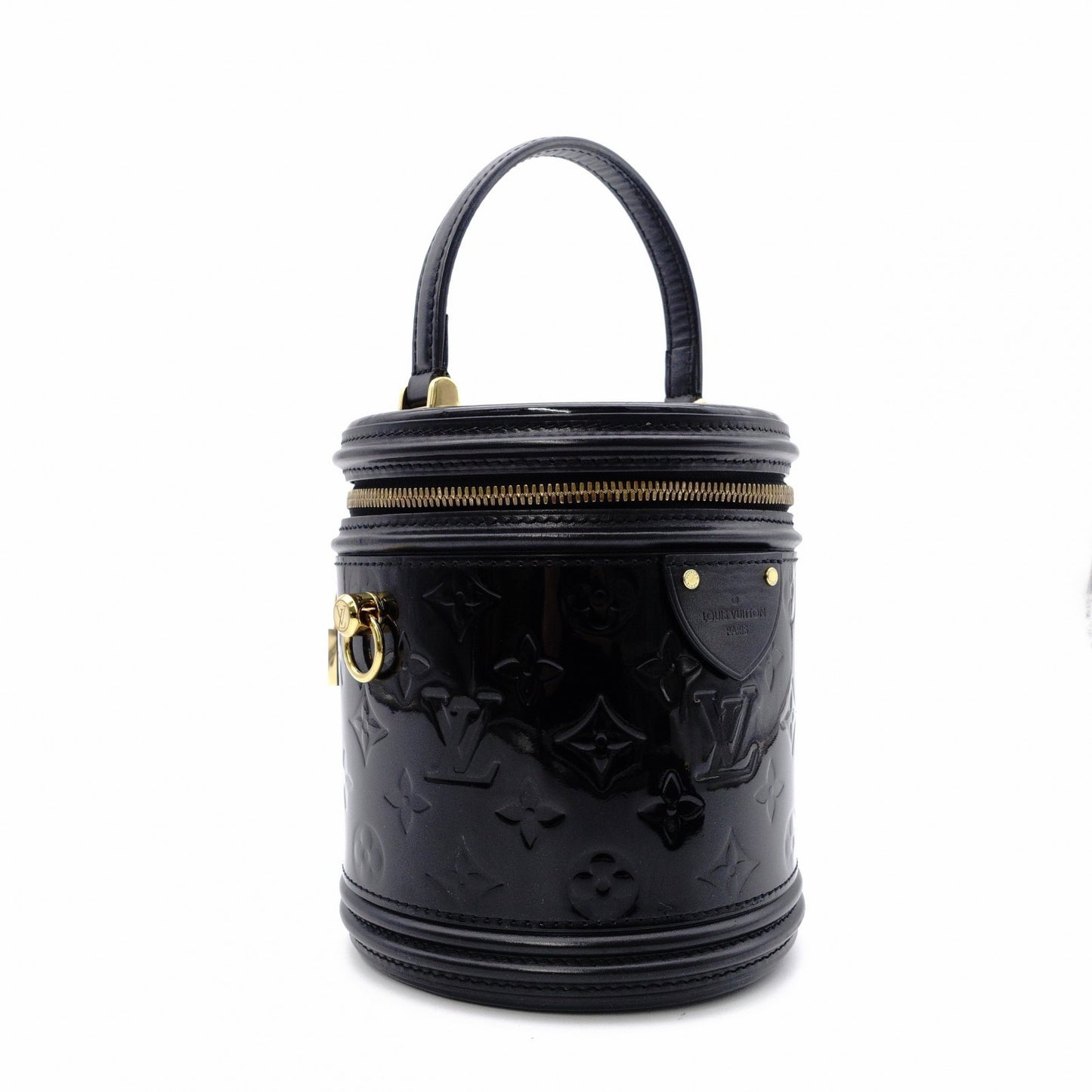 LOUIS VUITTON Cannes Vernis Shoulder Bag Patent Leather Black