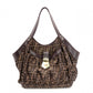 FENDI Zucca Shoulder Bag, Canvas and Leather, Brown Tote Bag