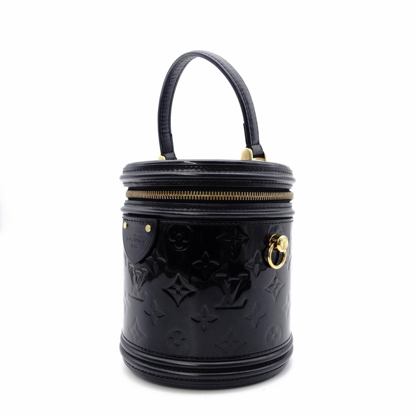 LOUIS VUITTON Cannes Vernis Shoulder Bag Patent Leather Black