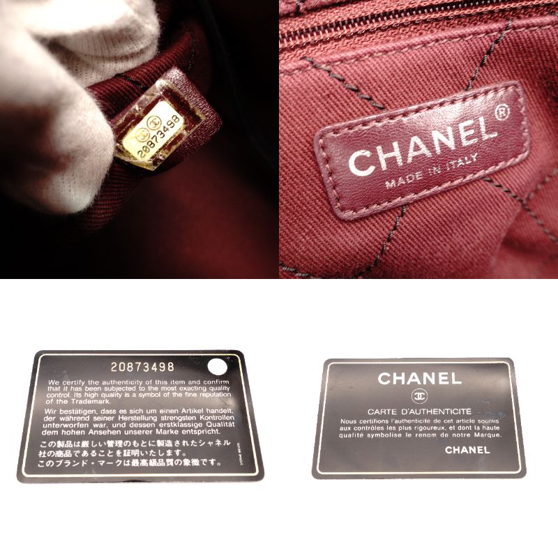 CHANEL Matelassé Coco Mark Caviar Skin Tote Bag Black Silver Hardware Shoulder 7-10-684