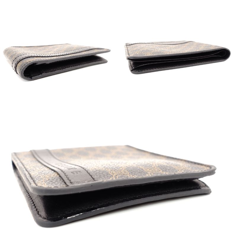 CELINE Macadam Bifold Wallet Brown × Black Wallet Men's Women's 7-10-152