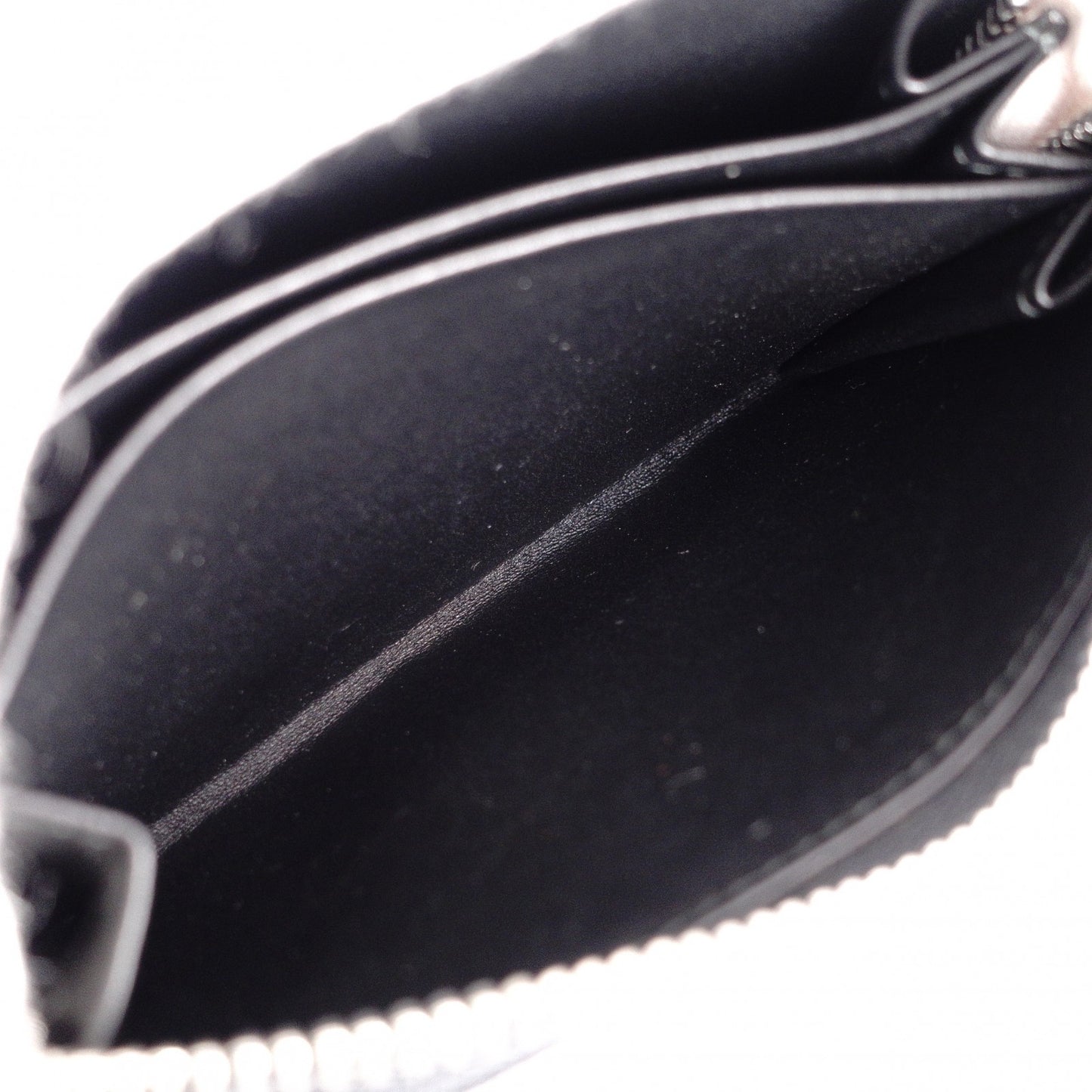 LOEWE Anagram Coin Purse, Leather, Black, White Logo, Silver Hardware