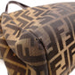 FENDI Zucca Shoulder Bag, Canvas and Leather, Brown Tote Bag
