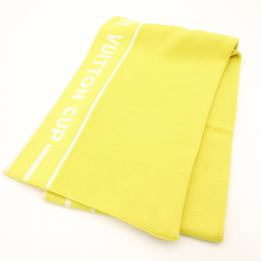LOUIS VUITTON Cup Towel Yellow Scarf Cotton Cashmere Oversized With Box 7-10-732
