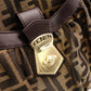 FENDI Zucca Shoulder Bag, Canvas and Leather, Brown Tote Bag