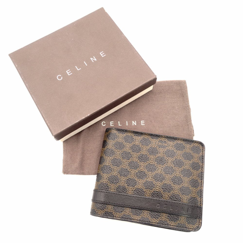 CELINE Macadam Bifold Wallet Brown × Black Wallet Men's Women's 7-10-152
