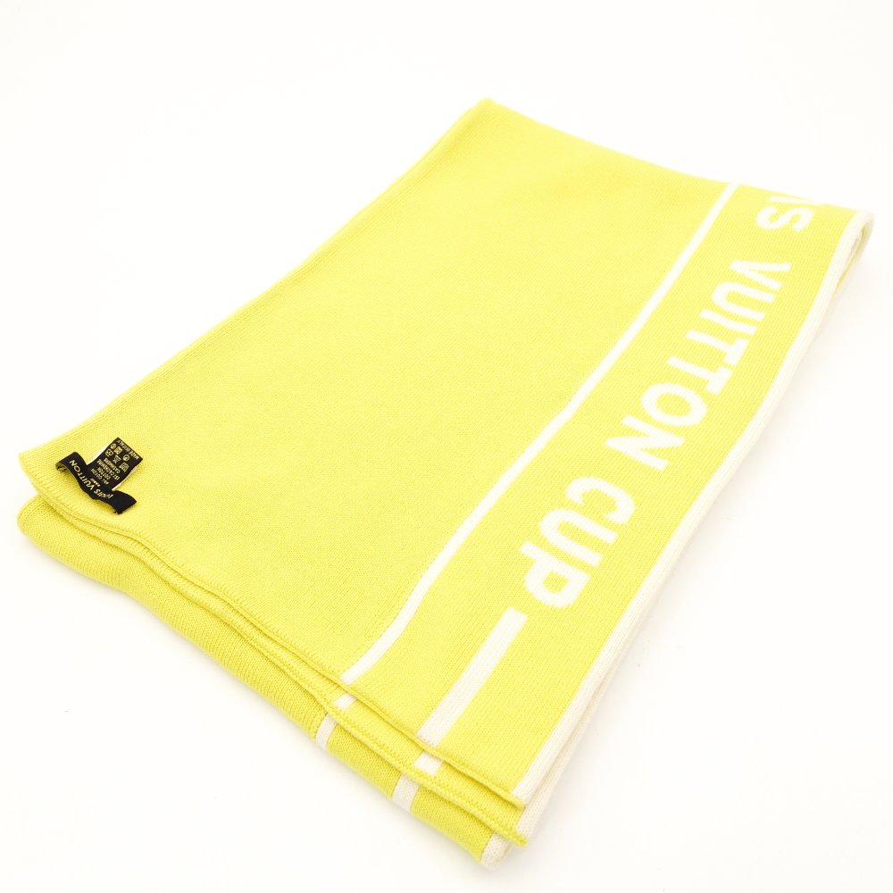 LOUIS VUITTON Cup Towel Yellow Scarf Cotton Cashmere Oversized With Box 7-10-732