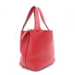 HERMES Picotin Lock Handbag, Leather, Red, Silver Hardware, T-Stamp