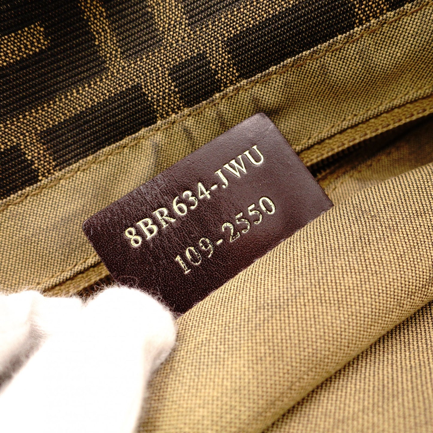 FENDI Zucca Shoulder Bag, Canvas and Leather, Brown Tote Bag