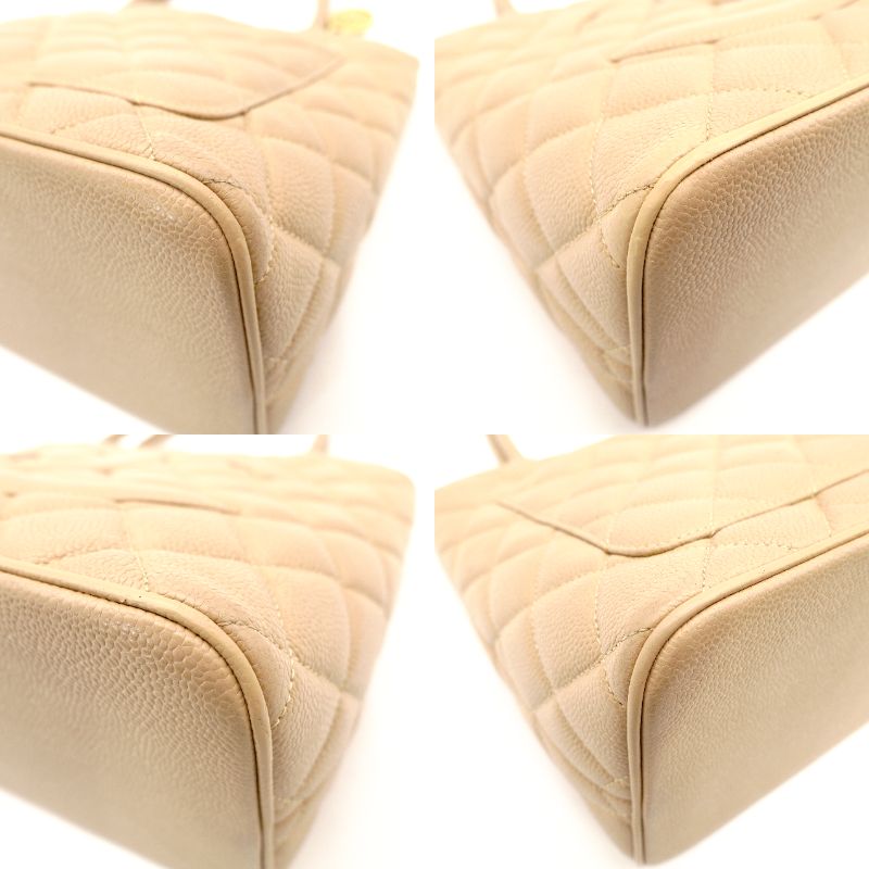 CHANEL Reissue Tote Bag Caviar Leather Beige Shoulder Tote Bag CC Logo Gold Hardware 7-8-226