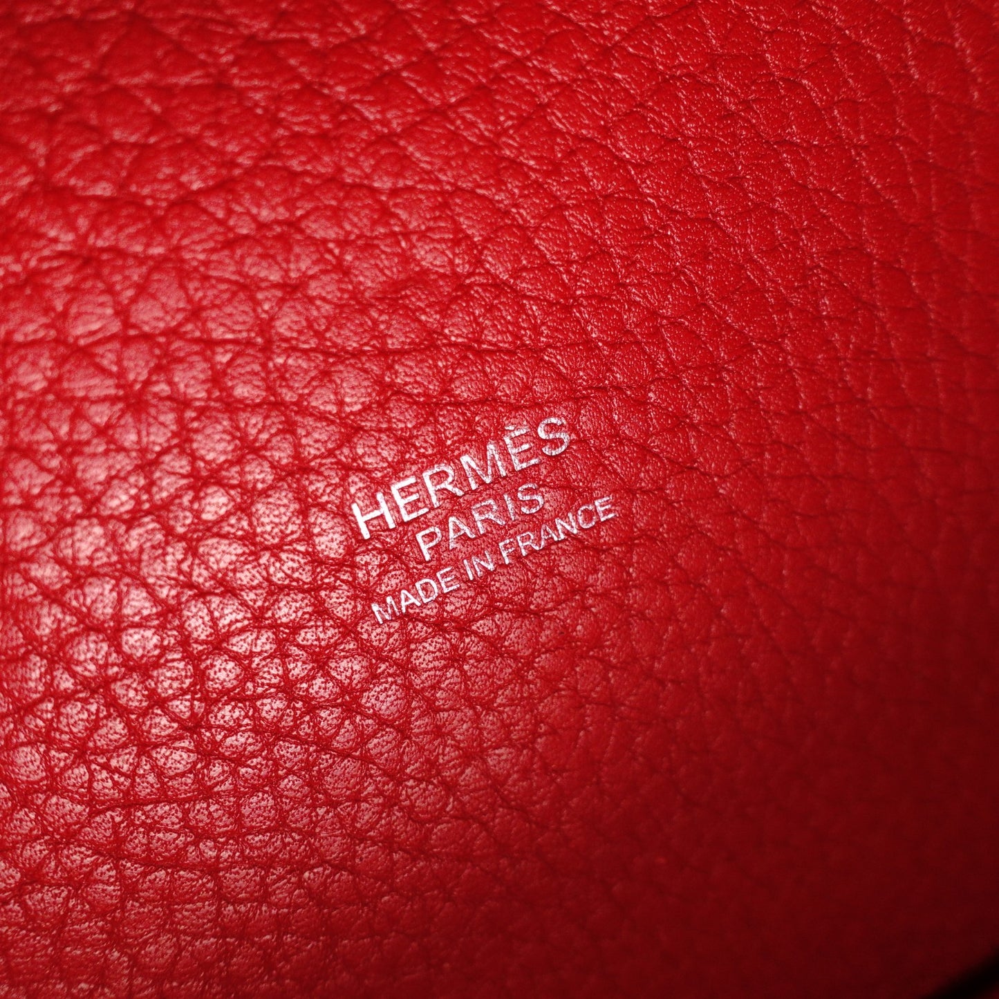 HERMES Picotin Lock Handbag, Leather, Red, Silver Hardware, T-Stamp