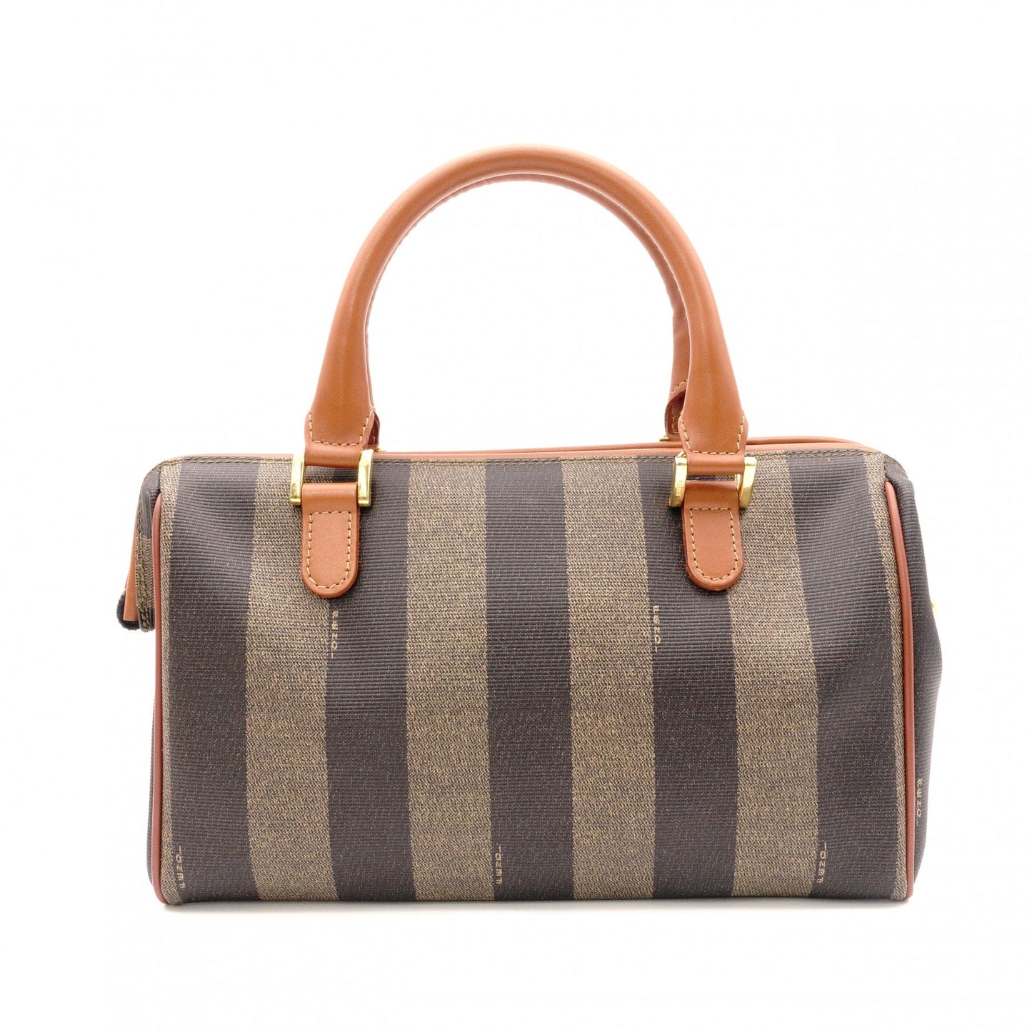 FENDI Pecan Handbag, Leather and PVC, Brown, Vintage