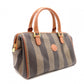 FENDI Pecan Handbag, Leather and PVC, Brown, Vintage