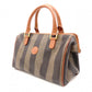 FENDI Pecan Handbag, Leather and PVC, Brown, Vintage