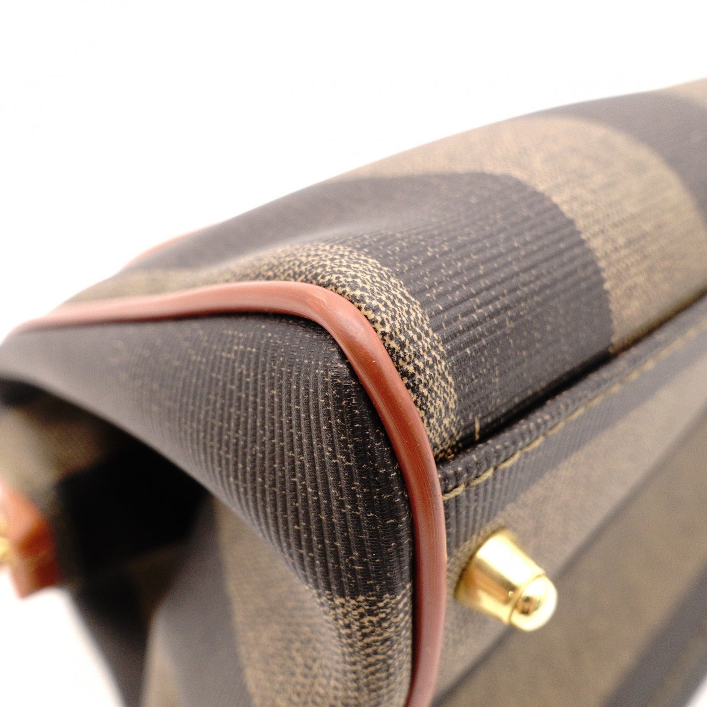 FENDI Pecan Handbag, Leather and PVC, Brown, Vintage