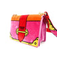 PRADA Kaibe Velvet Shoulder Bag Pink Multicolor Crossbody Velour Logo 7-10-964