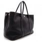 HERMES Garden Party TPM Tote Bag, Leather, Black, Silver Hardware, □K Stamped