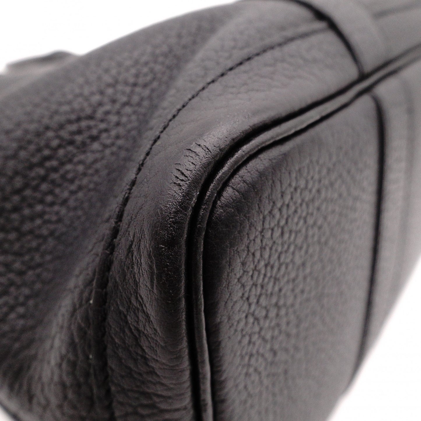 HERMES Garden Party TPM Tote Bag, Leather, Black, Silver Hardware, □K Stamped