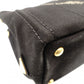 PRADA Canapa Mini Black Canvas Handbag Black Tote Logo Gold Hardware 7-10-728